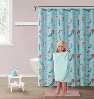 Kate Aurora Complete 5 Piece Juvi Mermaid Themed Fabric Shower Curtain Bathroom Set