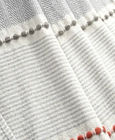 Lush Decor Herringbone Stripe Yarn Dyed Cotton Woven Tassel Throw, 50" x 60"