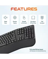 Delton Ergonomic Wireless Computer Keyboard - Full Size Design with Wrist Rest