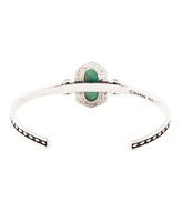 Barse Shield Genuine Lime Turquoise Oval Cuff Bracelet