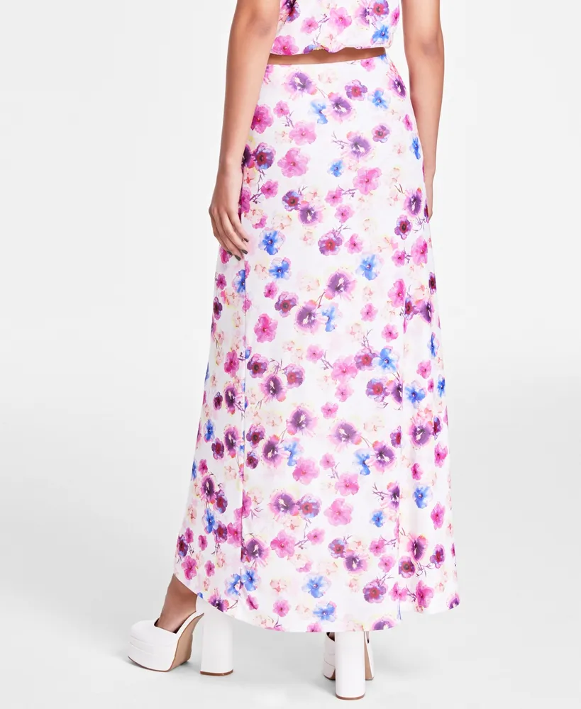 Bar Iii Women's Floral-Print Maxi Skirt, Created for Macy's