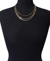 On 34th Three-Row Chain Necklace, 19" + 2" extender, Created for Macy's