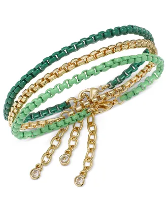 On 34th 3-Pc. Set Color-Coated Link Bracelets, Created for Macy's