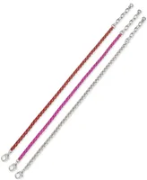 On 34th 3-Pc. Set Color-Coated Link Bracelets, Created for Macy's