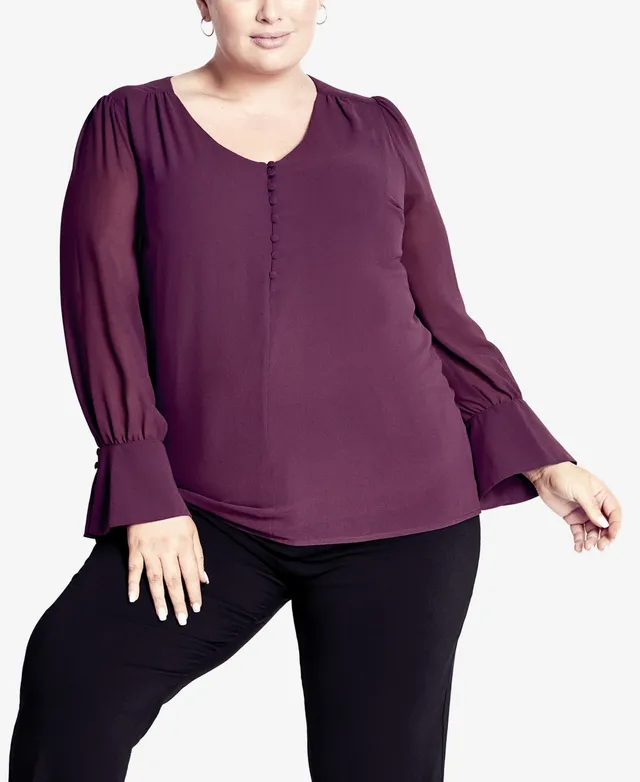 Avenue Plus Size Longline Blouse Top