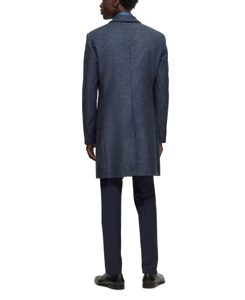 Boss by Hugo Men's Patterned Slim-Fit Formal Coat