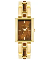 Anne Klein Women's Quartz Gold-Tone Alloy Watch, 28mm x 21mm - Brown, Gold