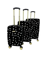 Jenni Chan Polka Dot 3-Piece Hardside Spinner Set