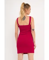 Women's Soft Touch Plisse Twist Mini Dress