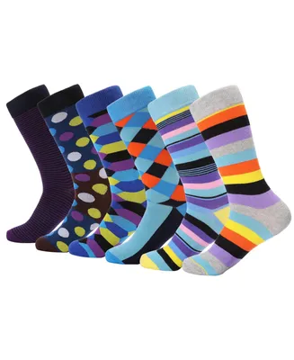 Men's Nifty Pattern Dress Socks 6 pack