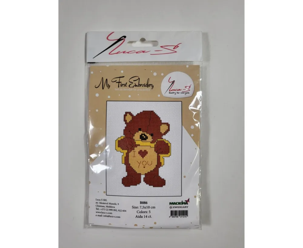 Teddy Bear B086L Counted Cross-Stitch Kit