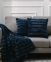 Cheer Collection Plush Reversible Faux Fur 2-Pack Decorative Pillow