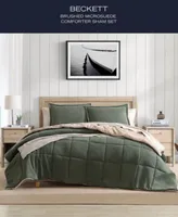 Nautica Beckett Micro Faux Suede To Sherpa Reverse Comforter Sets