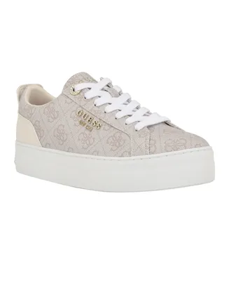 Guess Women's Genza Platform Lace Up Round Toe Sneakers
