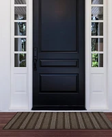Nautica Polyvinyl Chloride Loop Utility Indoor or Outdoor Striped Mat