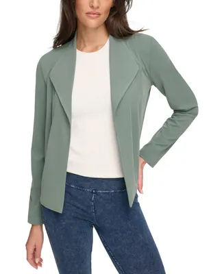 Andrew Marc Sport Women's Sueded Pique Drape Front Cardigan Jacket with Pockets