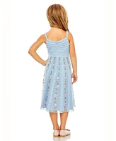 Mac Duggal Big Girls Ruffle Floral Midi Dress