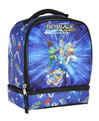 Beyblade Burst Spinner Top Anime Characters Dual Compartment Insulated Lunch Box Bag Tote
