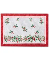 Elrene Perfect Holly Double Border Placemat, 13" x 19"