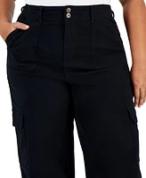 Celebrity Pink Trendy Plus Relaxed-Fit Straight-Leg Cargo Pants