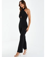 Quiz Women's Scuba Crepe Halter Neck Palazzo Jumpsuit