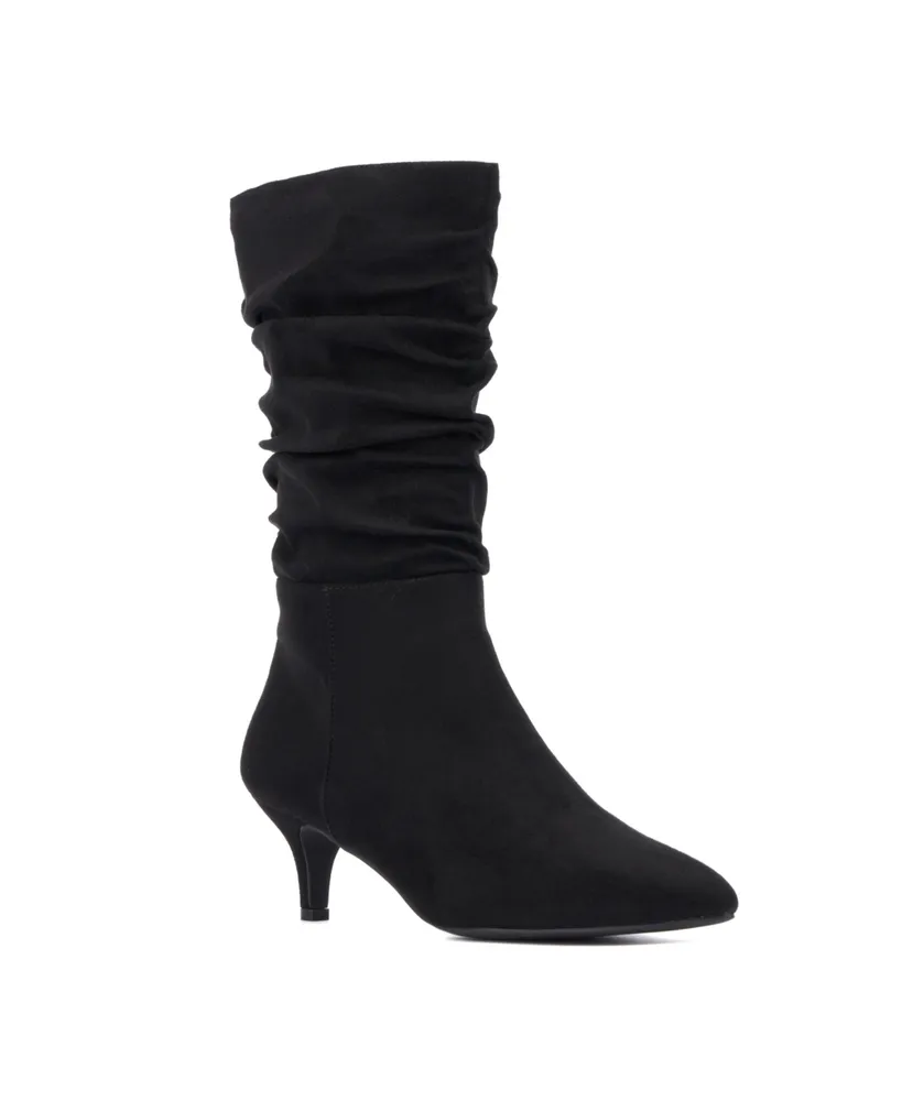 Women's Mette- Kitten Heel Ruched Pointy Boots