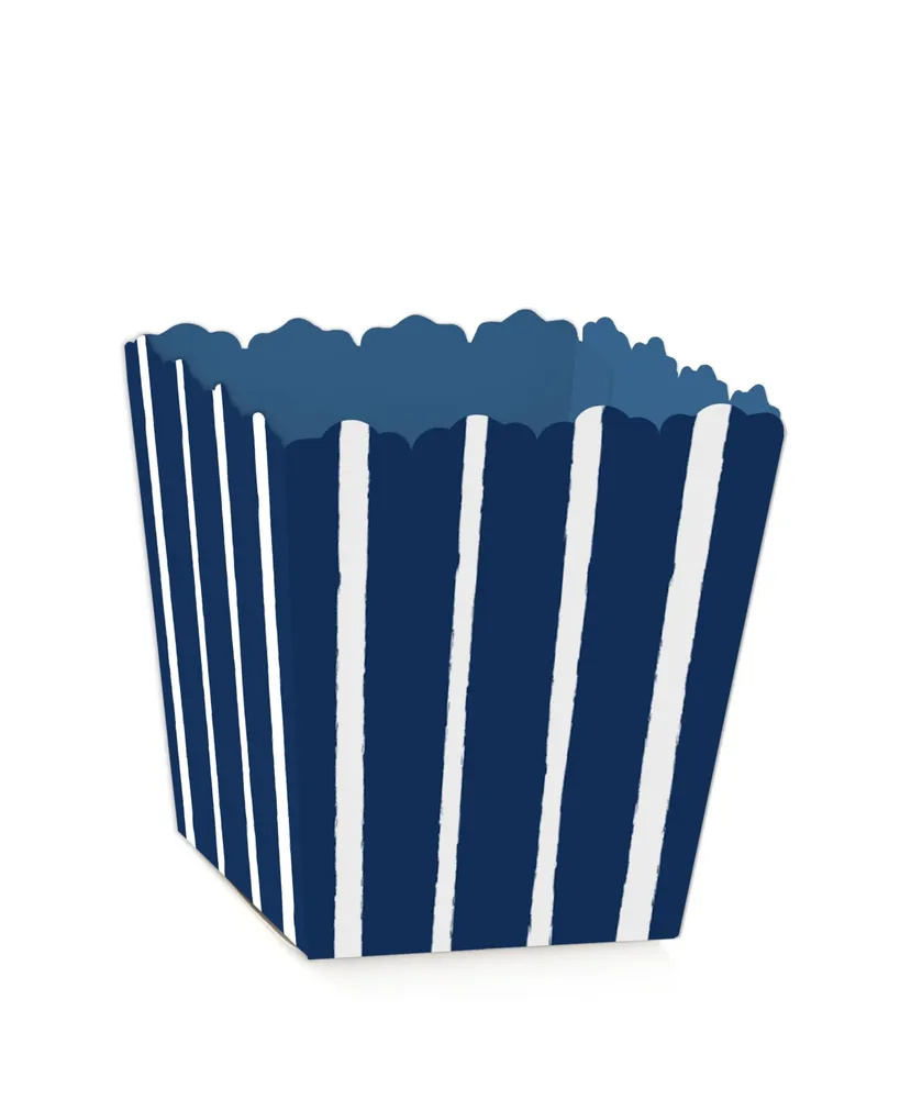 Large Baking Cup, Navy With White Stripes