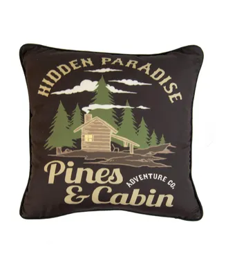 Donna Sharp Cedar Lodge Hidden Paradise Square Decorative Pillow, 16" x 16"