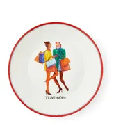 Kit Kemp for Spode Doodles 4 Piece Tidbit Plate Set, Service for 4