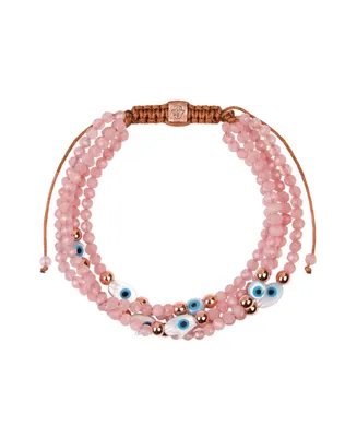 Karma and Luck Vision of Love - Rose Quartz Evil Eye Bracelet