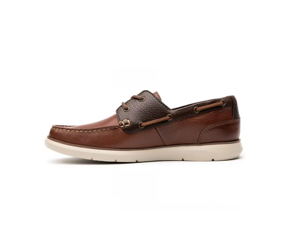Men´s Tan Leather Boat Shoes By Flexi