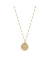 Karma and Luck Precious Protection - Gold Plated Hamsa Medallion Necklace