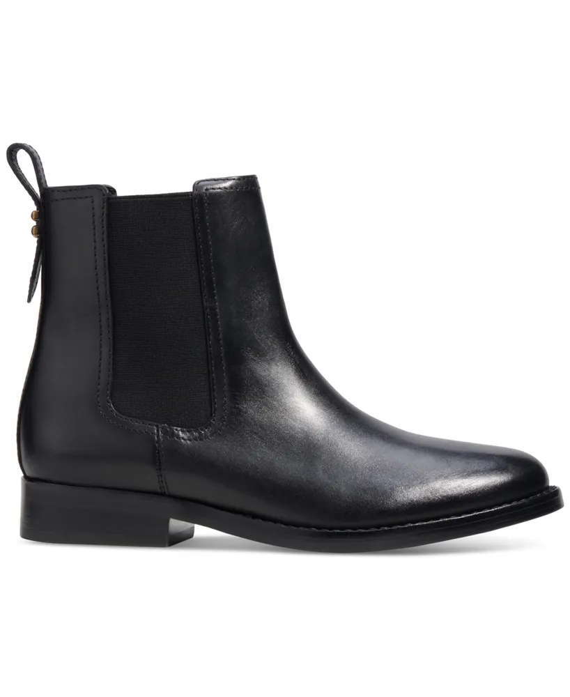 Coach Women's Maeve Sculpted C Leather Chelsea Booties