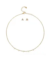 Aaliyah Pave Necklace And Earring Set