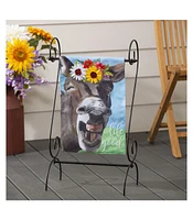 Evergreen Donkey Friend Garden Burlap Flag 12.5 x 18 Inches Indoor Outdoor Decor