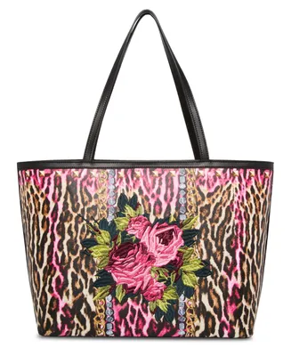 Betsey Johnson Leopard Embroidered Patch Tote