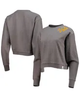 Women's League Collegiate Wear Charcoal Tennessee Volunteers Corded Timber Cropped Pullover Sweatshirt