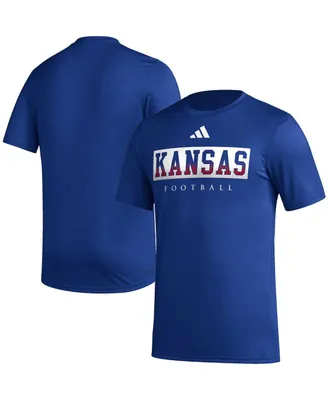 Men's adidas Royal Kansas Jayhawks Football Practice Aeroready Pregame T-shirt