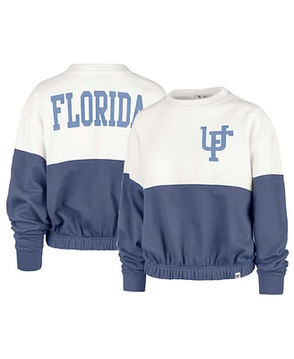 Women's '47 Brand White, Royal Florida Gators Take Two Bonita Pullover Sweatshirt
