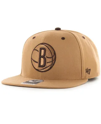 Men's '47 Brand Tan Brooklyn Nets Toffee Captain Snapback Hat