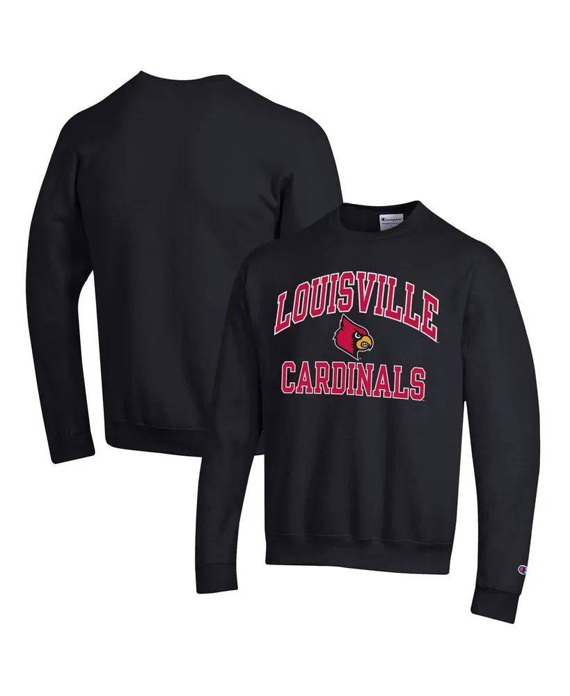 Men's Champion Black Louisville Cardinals High Motor Pullover Sweatshirt