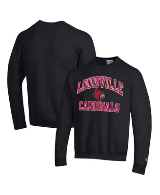 Men's Champion Black Louisville Cardinals High Motor Pullover Sweatshirt