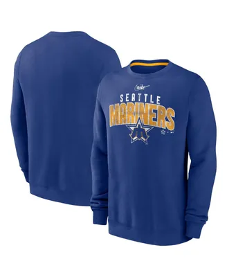 Men's Nike Royal Seattle Mariners Cooperstown Collection Team Shout Out Pullover Sweatshirt