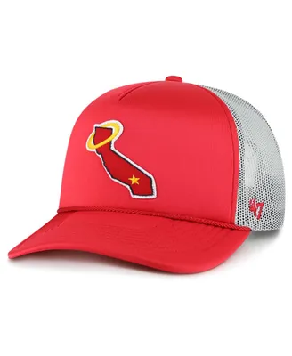 Men's '47 Brand Red Los Angeles Angels Foam Logo Trucker Snapback Hat