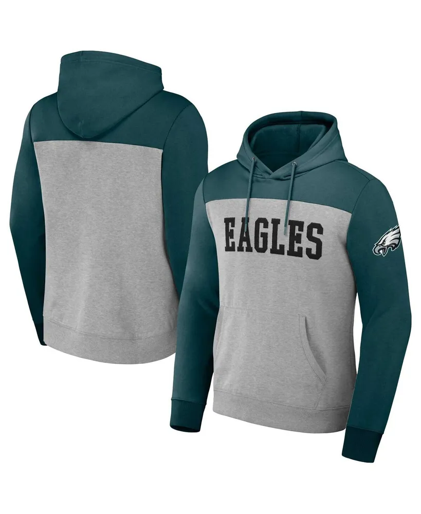 Fanatics Men's Nfl x Darius Rucker Collection by Fanatics Heather Gray Philadelphia  Eagles Color Blocked Pullover Hoodie