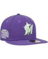 Men's New Era Purple Miami Marlins Lime Side Patch 59FIFTY Fitted Hat