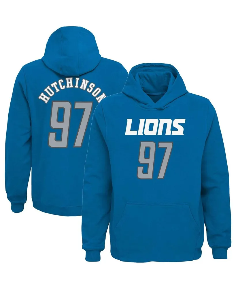 Youth Detroit Lions Aidan Hutchinson Blue Mainliner Player Name