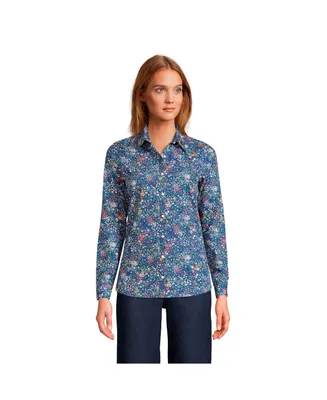 Lands' End Petite Wrinkle Free No Iron Button Front Shirt