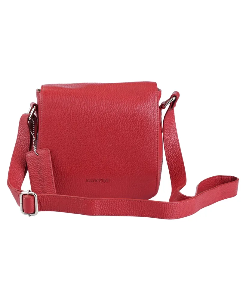 Mancini Pebbled Collection Page Leather Crossbody Bag