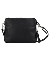 Mancini Pebbled Collection Valerie Leather Mini Crossbody Bag